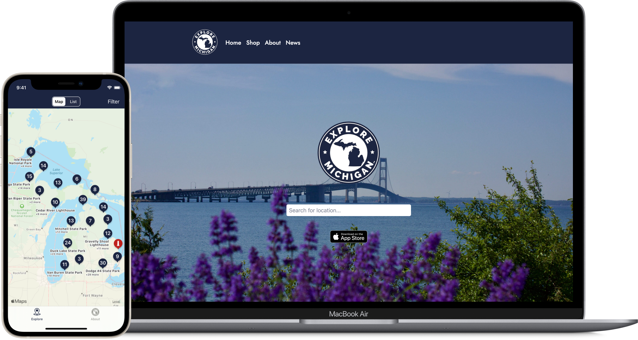 Explore Michigan app screenshot